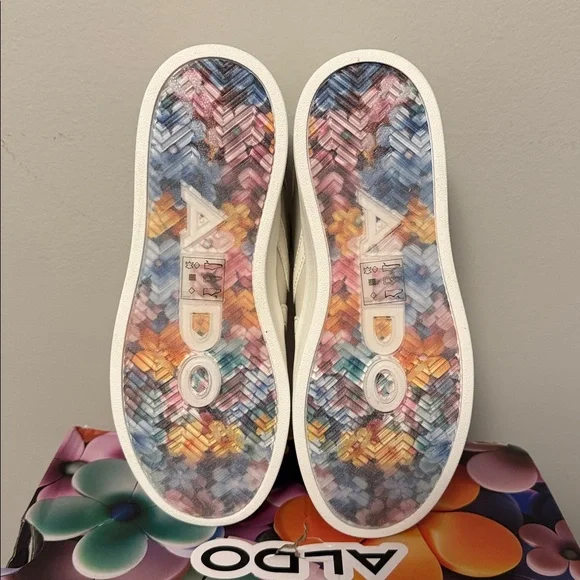 Aldo Women’s Hyperthalamuscorp Sneakers with Charms in Color Natural Size 5 - Picture 5 of 11